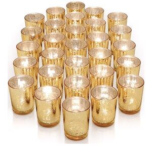 Set of 36 Letine glass candle votive holders
